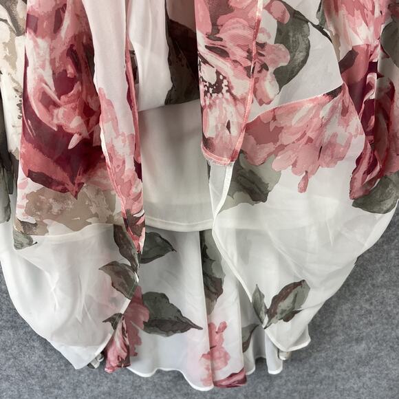 Robbie Bee Chiffon Dress Womens 12 Floral Cowl Neck Romantic Whimsy Fairy Y2K - Picture 5 of 15